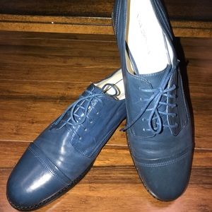 Beautiful blue leather Via Spiga oxfords. Size 10
